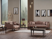 Zumrut Stationary Loveseat Light Brown in Light Brown - 101-ZUM-AQUA3720-2L
