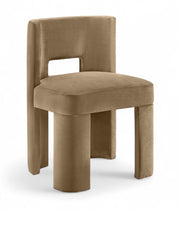 Zuno Velvet Performace Fabric Upholstered Dining Chair in Beige, Set of 2 - 945Beige-C