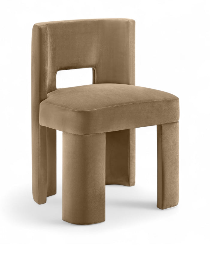 Zuno Velvet Performace Fabric Upholstered Dining Chair in Beige, Set of 2 - 945Beige-C