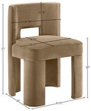 Zuno Velvet Performace Fabric Upholstered Dining Chair in Beige, Set of 2 - 945Beige-C