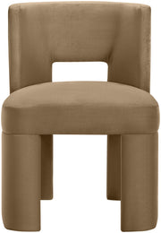Zuno Velvet Performace Fabric Upholstered Dining Chair in Beige, Set of 2 - 945Beige-C