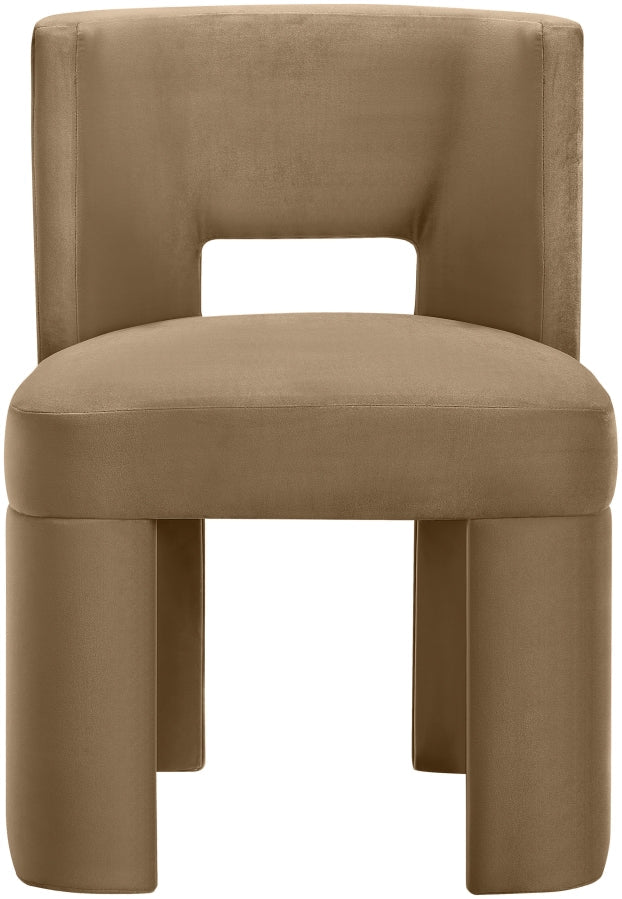 Zuno Velvet Performace Fabric Upholstered Dining Chair in Beige, Set of 2 - 945Beige-C