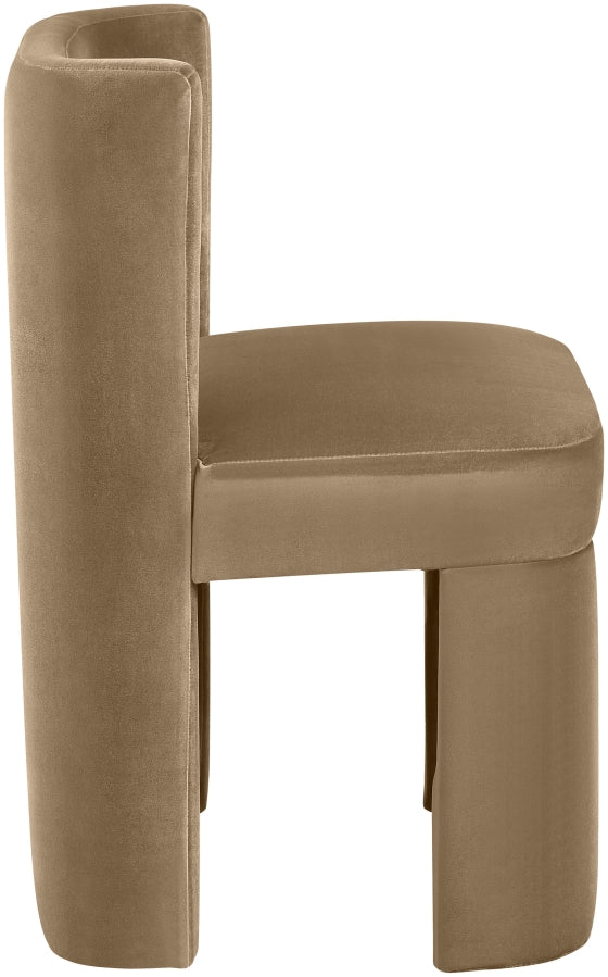 Zuno Velvet Performace Fabric Upholstered Dining Chair in Beige, Set of 2 - 945Beige-C
