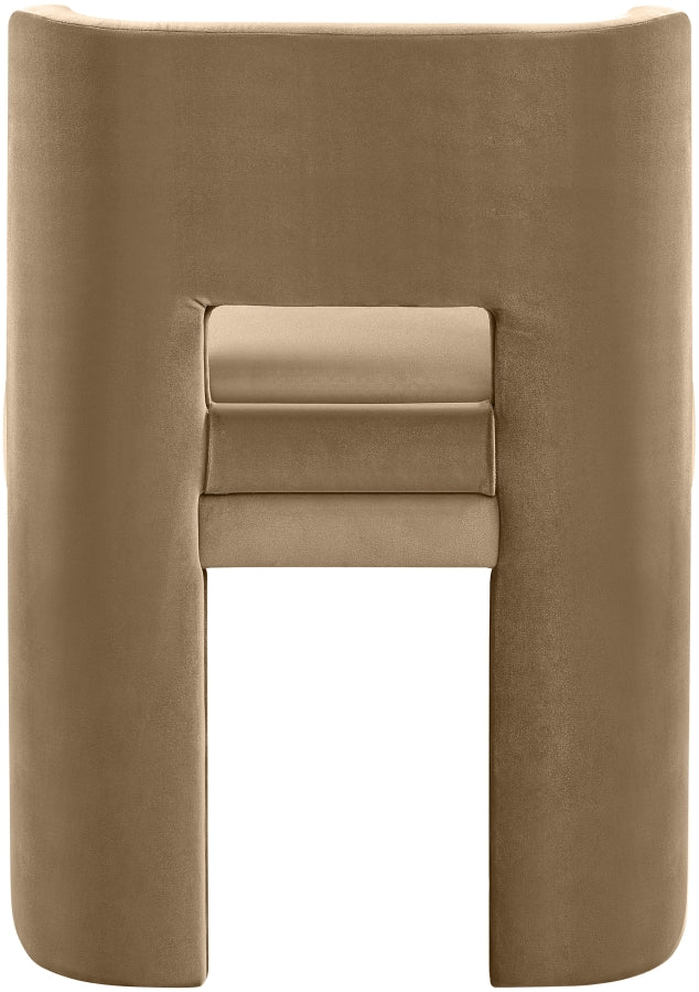 Zuno Velvet Performace Fabric Upholstered Dining Chair in Beige, Set of 2 - 945Beige-C