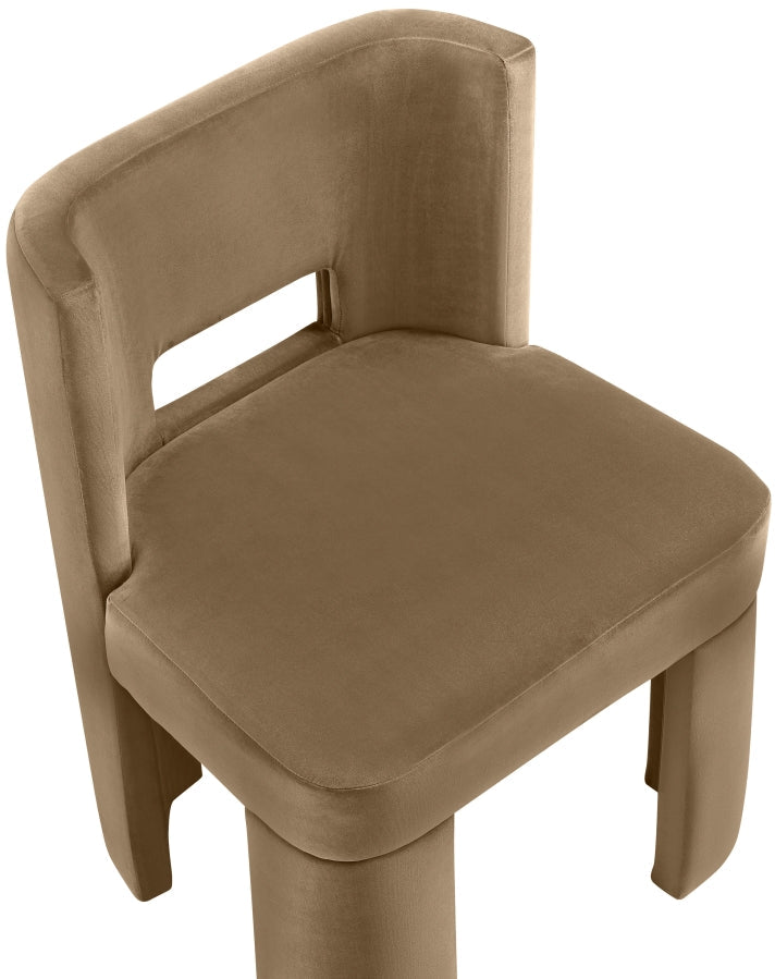 Zuno Velvet Performace Fabric Upholstered Dining Chair in Beige, Set of 2 - 945Beige-C