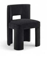 Zuno Velvet Performace Fabric Upholstered Dining Chair in Black, Set of 2 - 945Black-C