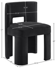Zuno Velvet Performace Fabric Upholstered Dining Chair in Black, Set of 2 - 945Black-C