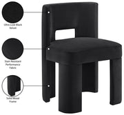 Zuno Velvet Performace Fabric Upholstered Dining Chair in Black, Set of 2 - 945Black-C