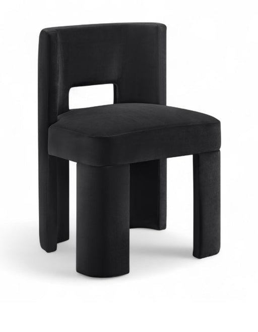 Zuno Velvet Performace Fabric Upholstered Dining Chair in Black, Set of 2 - 945Black-C