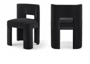 Zuno Velvet Performace Fabric Upholstered Dining Chair in Black, Set of 2 - 945Black-C