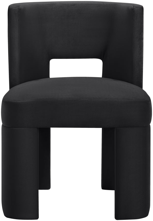 Zuno Velvet Performace Fabric Upholstered Dining Chair in Black, Set of 2 - 945Black-C