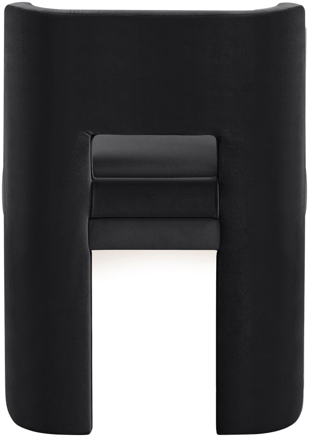 Zuno Velvet Performace Fabric Upholstered Dining Chair in Black, Set of 2 - 945Black-C