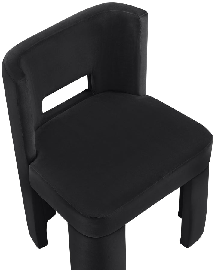 Zuno Velvet Performace Fabric Upholstered Dining Chair in Black, Set of 2 - 945Black-C