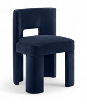 Zuno Velvet Performace Fabric Upholstered Dining Chair in Blue, Set of 2 - 945Navy-C