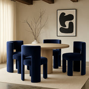 Zuno Velvet Performace Fabric Upholstered Dining Chair in Blue, Set of 2 - 945Navy-C
