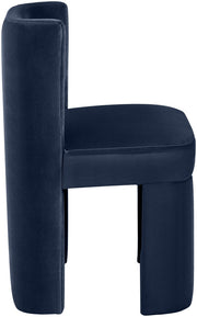 Zuno Velvet Performace Fabric Upholstered Dining Chair in Blue, Set of 2 - 945Navy-C