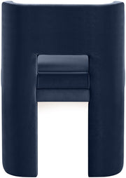 Zuno Velvet Performace Fabric Upholstered Dining Chair in Blue, Set of 2 - 945Navy-C