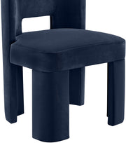 Zuno Velvet Performace Fabric Upholstered Dining Chair in Blue, Set of 2 - 945Navy-C