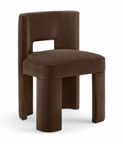 Zuno Velvet Performace Fabric Upholstered Dining Chair in Brown, Set of 2 - 945Brown-C