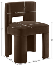 Zuno Velvet Performace Fabric Upholstered Dining Chair in Brown, Set of 2 - 945Brown-C