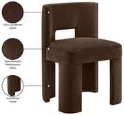 Zuno Velvet Performace Fabric Upholstered Dining Chair in Brown, Set of 2 - 945Brown-C