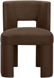 Zuno Velvet Performace Fabric Upholstered Dining Chair in Brown, Set of 2 - 945Brown-C