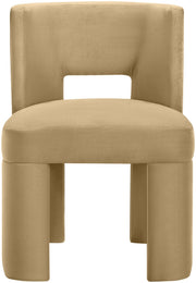 Zuno Velvet Performace Fabric Upholstered Dining Chair in Camel, Set of 2 - 945Camel-C
