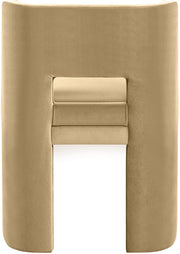 Zuno Velvet Performace Fabric Upholstered Dining Chair in Camel, Set of 2 - 945Camel-C