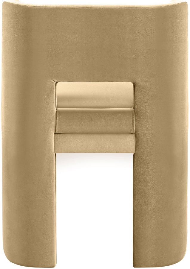 Zuno Velvet Performace Fabric Upholstered Dining Chair in Camel, Set of 2 - 945Camel-C