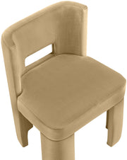 Zuno Velvet Performace Fabric Upholstered Dining Chair in Camel, Set of 2 - 945Camel-C