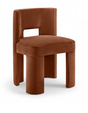 Zuno Velvet Performace Fabric Upholstered Dining Chair in Cognac, Set of 2 - 945Cognac-C