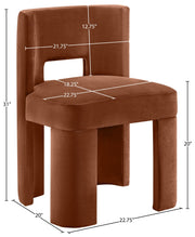 Zuno Velvet Performace Fabric Upholstered Dining Chair in Cognac, Set of 2 - 945Cognac-C
