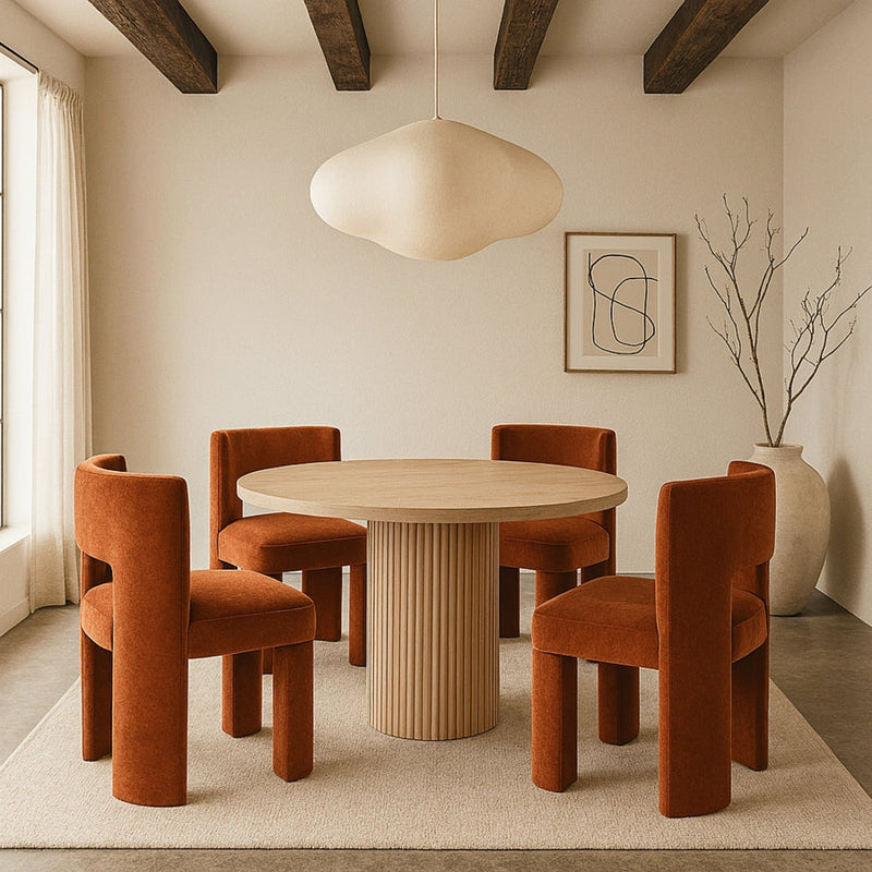 Zuno Velvet Performace Fabric Upholstered Dining Chair in Cognac, Set of 2 - 945Cognac-C