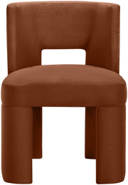 Zuno Velvet Performace Fabric Upholstered Dining Chair in Cognac, Set of 2 - 945Cognac-C