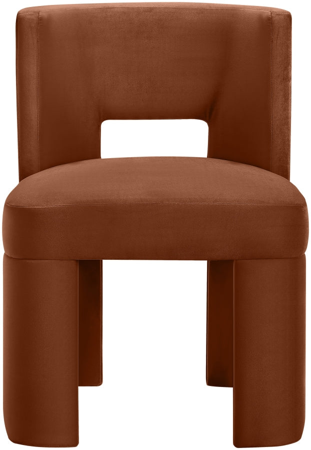 Zuno Velvet Performace Fabric Upholstered Dining Chair in Cognac, Set of 2 - 945Cognac-C