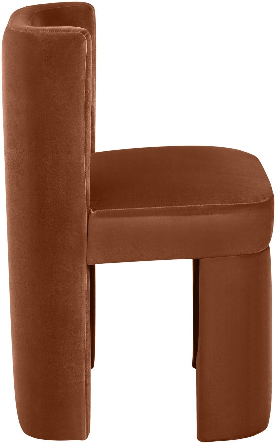 Zuno Velvet Performace Fabric Upholstered Dining Chair in Cognac, Set of 2 - 945Cognac-C