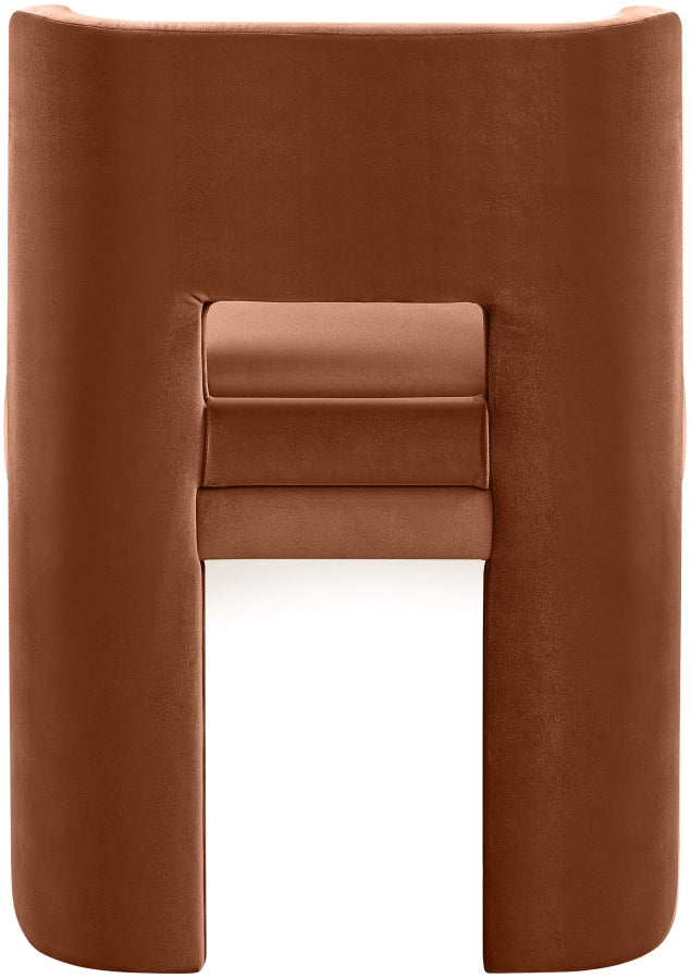 Zuno Velvet Performace Fabric Upholstered Dining Chair in Cognac, Set of 2 - 945Cognac-C