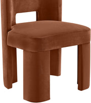 Zuno Velvet Performace Fabric Upholstered Dining Chair in Cognac, Set of 2 - 945Cognac-C