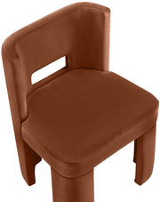 Zuno Velvet Performace Fabric Upholstered Dining Chair in Cognac, Set of 2 - 945Cognac-C