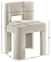 Zuno Velvet Performace Fabric Upholstered Dining Chair in Cream, Set of 2 - 945Cream-C