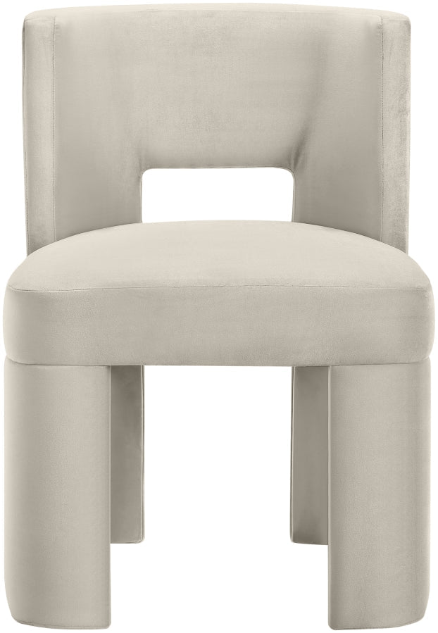 Zuno Velvet Performace Fabric Upholstered Dining Chair in Cream, Set of 2 - 945Cream-C