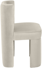 Zuno Velvet Performace Fabric Upholstered Dining Chair in Cream, Set of 2 - 945Cream-C
