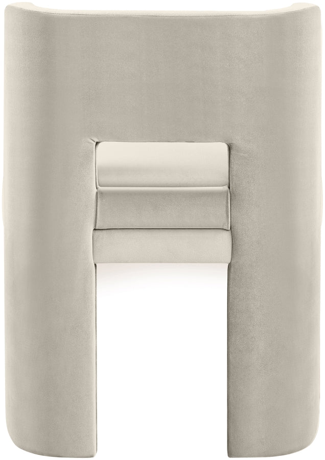 Zuno Velvet Performace Fabric Upholstered Dining Chair in Cream, Set of 2 - 945Cream-C