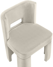 Zuno Velvet Performace Fabric Upholstered Dining Chair in Cream, Set of 2 - 945Cream-C