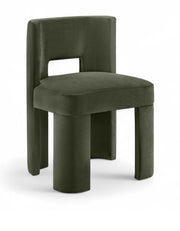 Zuno Velvet Performace Fabric Upholstered Dining Chair in Green, Set of 2 - 945Green-C