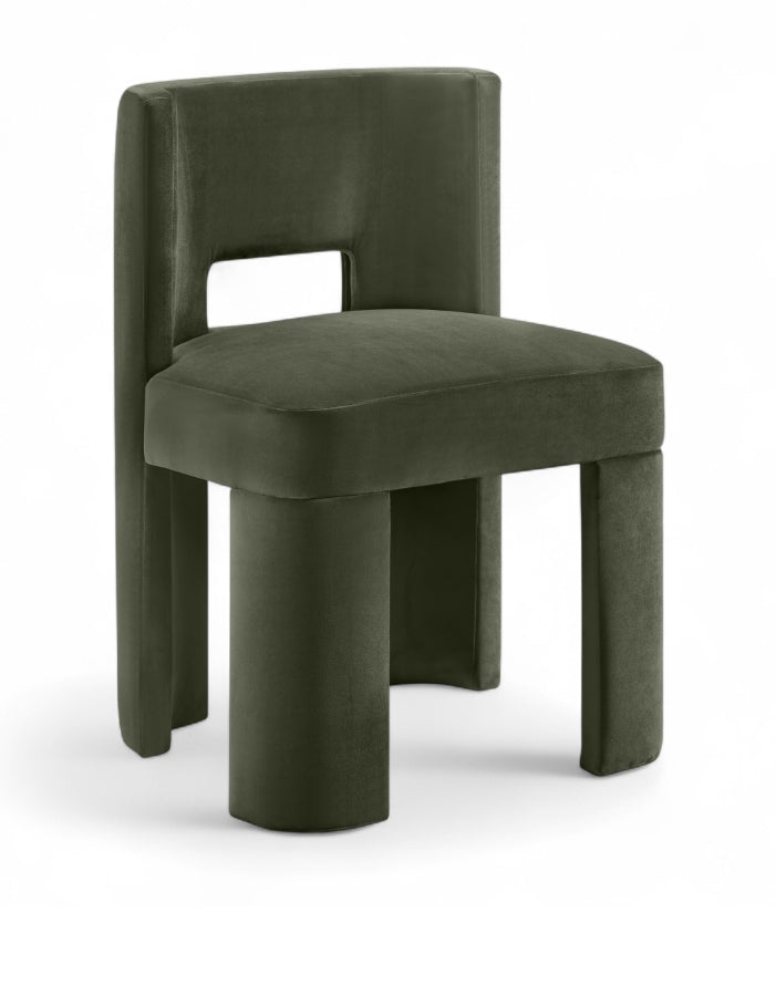 Zuno Velvet Performace Fabric Upholstered Dining Chair in Green, Set of 2 - 945Green-C
