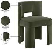 Zuno Velvet Performace Fabric Upholstered Dining Chair in Green, Set of 2 - 945Green-C
