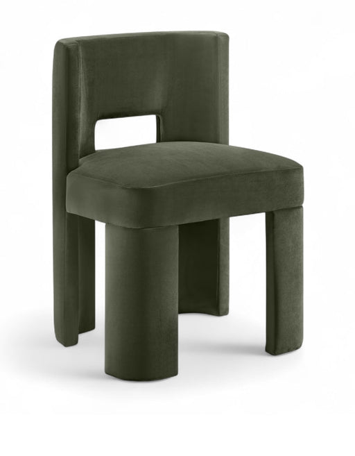 Zuno Velvet Performace Fabric Upholstered Dining Chair in Green, Set of 2 - 945Green-C