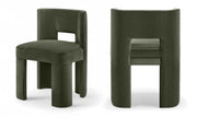 Zuno Velvet Performace Fabric Upholstered Dining Chair in Green, Set of 2 - 945Green-C