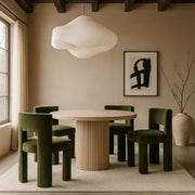 Zuno Velvet Performace Fabric Upholstered Dining Chair in Green, Set of 2 - 945Green-C